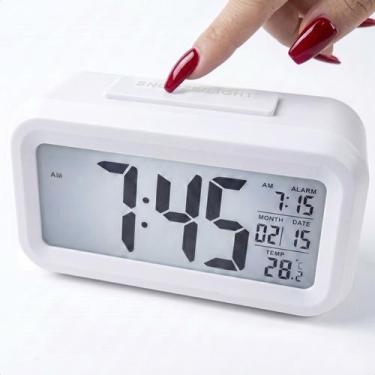 Imagem de Relógio De Mesa Digital Alarme Despertador Função Soneca Data Hora Ind