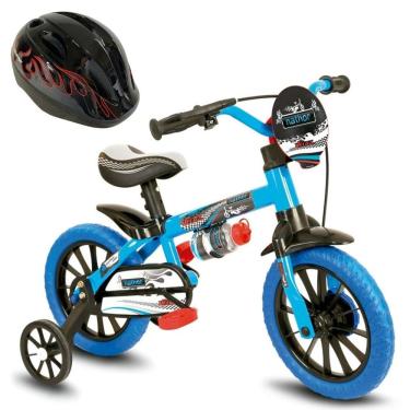 Imagem de Bicicleta Infantil Aro 12 Veloz para Menino com Capacete Preto