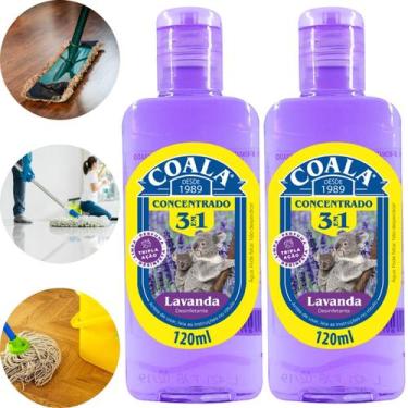 Imagem de KIT 2 DESINFETANTE CONCENTRADO COALA 3 EM 1 FRASCO 120ml CADA - LIMPA,