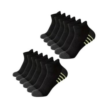 Imagem de Meias Esportivas Masculinas plus Size 12 Pares EU39-46 Respiráveis Con