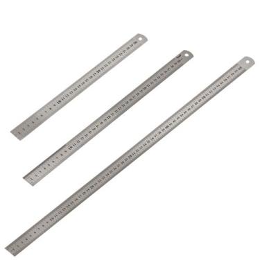 Imagem de Kit Réguas Escala de Aço Inox Dupla Graduação 30-40 e 60cm 3 Peças - I
