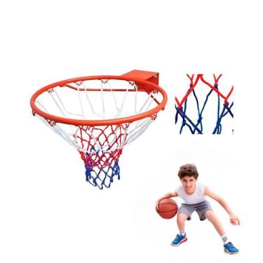 Imagem de Cesta de Basquete com Bola Aro 30 cm e Bomba - Genérico