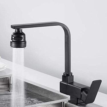Imagem de Pkfinrd Torneiras de cozinha na janela interna da pia de cozinha quente e fria, vários modos de rotação de 360°, torneira de pia de cozinha preta