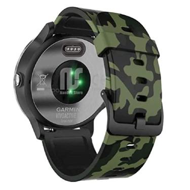 Imagem de Pulseira extra para Garmin Forerunner 245/645 Music/Vivomove/Vivomove HR and Active 3 (Verde camuflada)