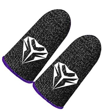 Imagem de Newmind Luva de dedo para jogo móvel, manga de dedo com tela sensível ao toque respirável e anti-suor para jogos - roxo