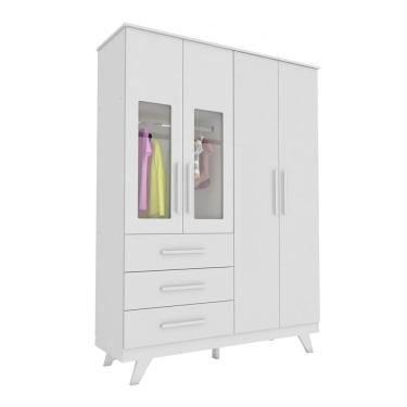 Imagem de Armário Retro 04 portas 100% MDF Peroba Moveis