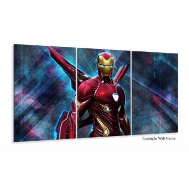 Imagem de Quadro Decorativo Homem de ferro C 3 peças 120x60 cm em Te