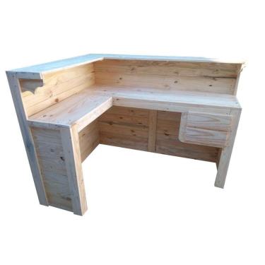 Imagem de Balcão de Atendimento em L Madeira Maciça