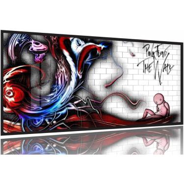 Imagem de Quadro Decorativo Pink Floyd Musica banda 130x60 Moldura Preta 2x2