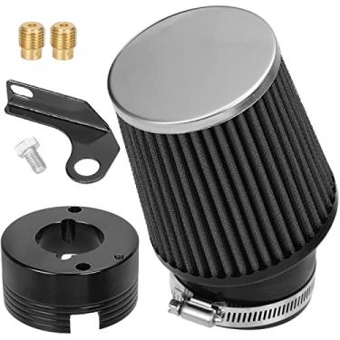 Imagem de YOXUFA Adaptador de filtro de ar atualizado de 62 mm Kit principal de jato estágio 1 para predador 301cc 420cc GX340 GX390 11 13Hp motor clone mini bicicleta Go Kart carrinhos de golfe barcos de lama cortadores de grama bomba de água peças de arruela de pressão