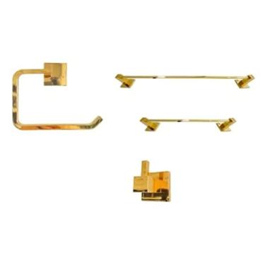 Imagem de 1 Porta Toalha 60m 30cm, 1 Porta Papel Hig, 1 Cabid Dourado