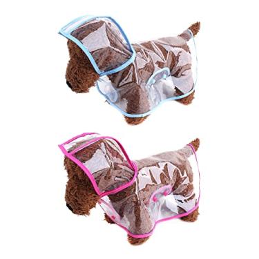 Imagem de 2 pçs capa de chuva para cães leve capa de chuva ajustável transparente à prova d'água roupas para animais de estimação com capuz poncho leve capa de chuva poncho moletom com capuz capa de chuva cão fatiador de chuva pequeno médio grande cães