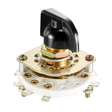 Imagem de uxcell 2P3T 2 polos 3 lanceira única canal de banda seletor de interruptor rotativo com puxador de plástico