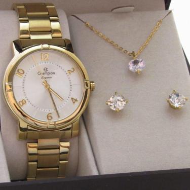 Imagem de Relógio Champion Feminino CN26644W com Colar e Brincos