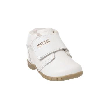 Imagem de Bota Infantil Feminina Ortopé Estilo Cano Curto Branco