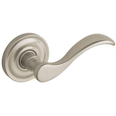 Imagem de Baldwin 5455V.056.PRIV Wave Privacy Lever Latch Set, Satin Nickel with Lifetime Finish