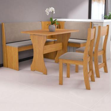 Imagem de Canto Alemão Romeo 6 Lugares Marrom/Clay - Viero Móveis