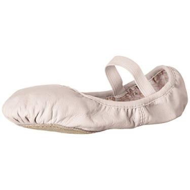 Imagem de Bloch Pantufa/sapato de balé de couro com sola completa Belle para crianças, Rosa teatral, 1 Little Kid