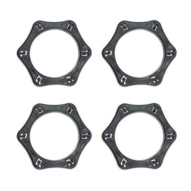 Imagem de CamDesign Anel hexagonal anti-rolo para microfone portátil sem fio anel de microfone antiderrapante à prova de choque para KTV, karaokê, dança bola, sala de conferências, entrevistas de notícias, desempenho no palco (4 peças)