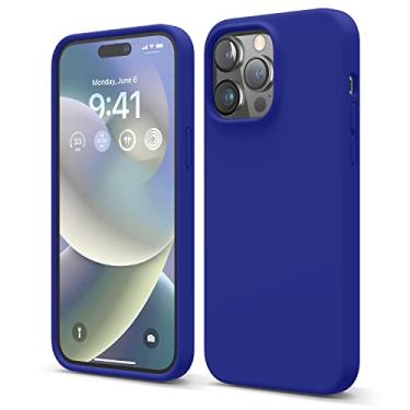 Imagem de elago Capa compatível com iPhone 14 Pro Max, capa de silicone líquido, capa protetora de corpo inteiro, à prova de choque, telefone fino, forro de microfibra macia antiarranhões, 17 cm (azul cobalto)