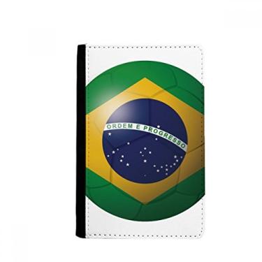 Imagem de Porta-passaporte de futebol com bandeira nacional do Brasil Notecase Burse carteira capa porta-cartão, Multicolor