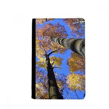 Imagem de Porta-passaporte Notecase Burse Capa Carteira com Folhas Vermelhas Ciência Natureza Cenário, Multicolor