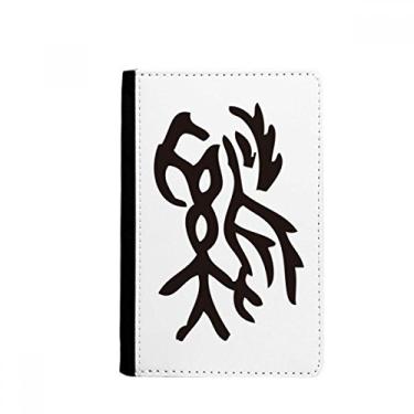 Imagem de Bones Inscriptions Porta-passaporte de galo do zodíaco chinês Notecase Burse capa carteira porta-cartão, Multicolor