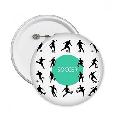 Imagem de Emblema de decoração de futebol com contornos de esportes alfinetes redondos para decoração 5 peças