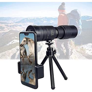 Imagem de Telescópio - 4K 10-300X40mm, Telescópio monocular com zoom super telefoto, Telescópio à prova d'água prisma HD BAK4 com suporte para smartphone e tripé