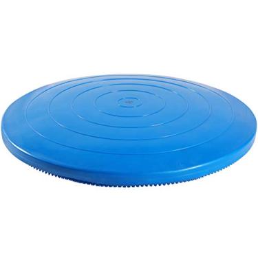 Imagem de J/fit Disco inflável de equilíbrio e estabilidade: (maior na indústria 26") Grande Yoga Wobble Almofada Treinador - Discos de equipamento de fitness e treino básico para casa - cadeira de escritório, treinamento de força no tornozelo e atividade de cães ou animais de estimação: azul, 66 cm