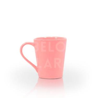 Imagem de Caneca Tulipa Porcelana Rosa 250ml Louças Cozinha - Jsdecorações