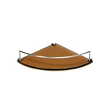 Imagem de Porta Shampoo de Canto Curvo em Vidro Bronze Lapidado - Aquabox - 25cmx25cmx10mm