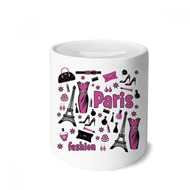 Imagem de Dressing Lady France Torre Eiffel Caixa para dinheiro Caixa de cerâmica Porta-moedas Presente de cofrinho