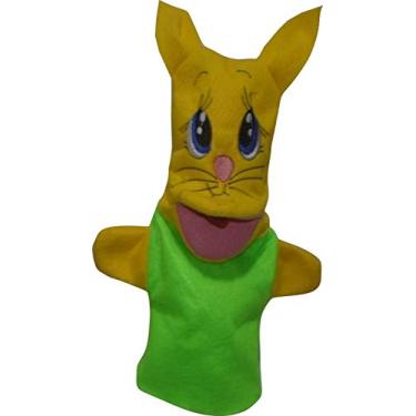 Imagem de FANTOCHE DE MÃO GATINHO AMARELINHO - MED. APROX. 26X14 CM - TIA PAULA FANTOCHES (VERDE, 26)