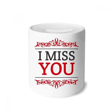 Imagem de DIYthinker Caixa de moedas de cerâmica para Dia dos Namorados I Miss You, presente de cofrinho