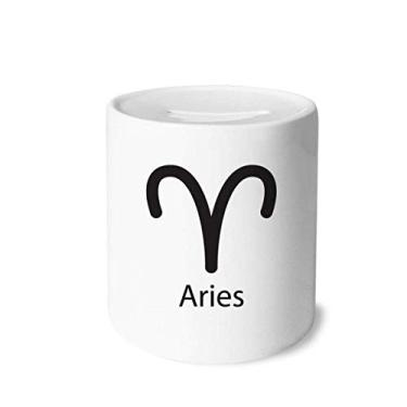 Imagem de DIYthinker Março Abril Áries Padrão Constelação Caixa Dinheiro Caixa Cerâmica Porta-Moedas Presente