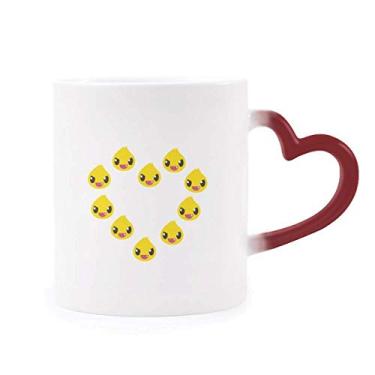 Imagem de Caneca de grés sensível ao calor Dinosaur Kingdom Love You Caneca vermelha que muda de cor