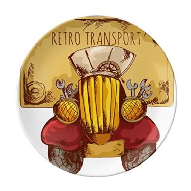 Imagem de Prato de jantar de porcelana decorativa com desenho animado vintage para transporte de carro Grã-Bretanha, Reino Unido