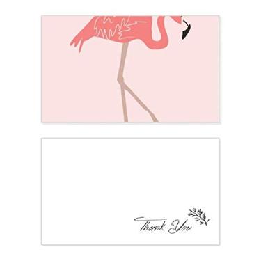 Imagem de Walking Flamingo padrão rosa cartão de agradecimento aniversário cumprimentos casamento agradecimento