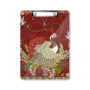 Imagem de Flower Wing Bird Ukiyo-e folhas prancheta pasta bloco de notas placa de apoio A4