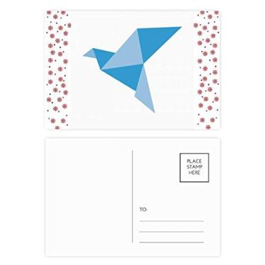 Imagem de Origami azul, estampa de pombo abstrata, Natal, Natal, celebração, cartão postal de bênção