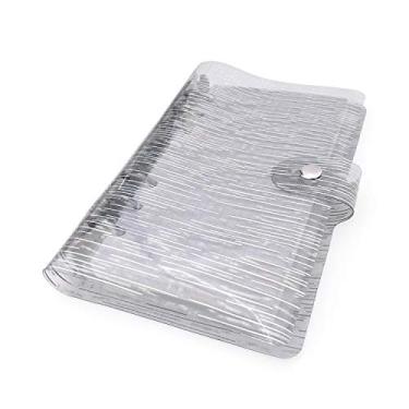 Imagem de A6 A5 Pasta de arquivo com tampa de PVC colorida de 6 furos e anel redondo com fecho de botão de pressão (Silvery Rain, A5 combo)