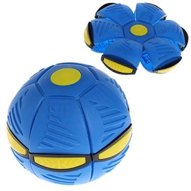 Imagem de angwang Bola de brinquedo, bola de disco voadora UFO plana com luz de LED, brinquedo infantil ao ar livre jardim praia azul