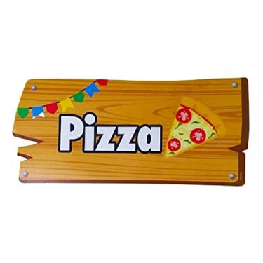 Imagem de Placa Festa Junina para Barraca de Pizza - 37cm x 17cm