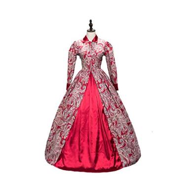 Imagem de CountryWomen Vestido de baile Elizabeth I/Tudor da Rainha Renaissance, Vermelho, XG