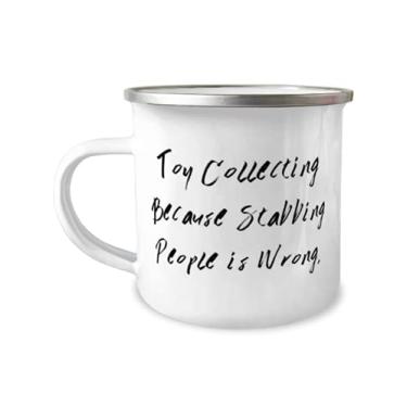 Imagem de Toy Collecting Because Stabbing People is Wrong. Caneca de acampamento de 355 ml, presente de coleção de brinquedos, reutilizável para homens e mulheres