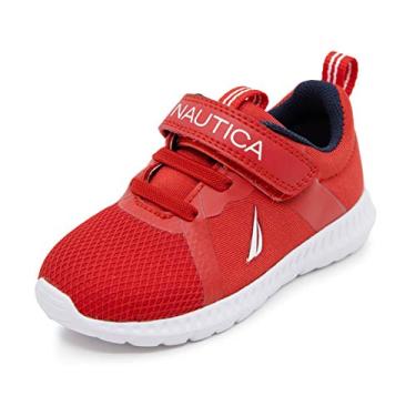 Imagem de Nautica T nis de corrida esportivo infantil masculino moderno com uma tira (beb /crian a pequena), Malha vermelha, 5 Toddler