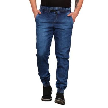 Imagem de Calça Jogger Jeans Sarja Masculina Com Punho Cós Elástico - Daze Modas