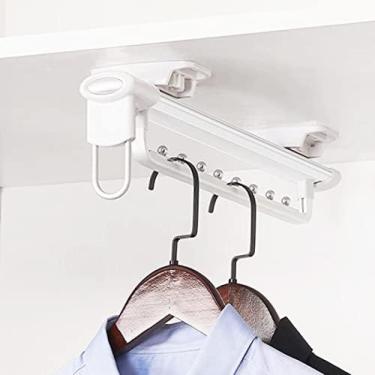 Imagem de Vara De Manobrista De Armário Extraível, Cabide De Guarda-roupa, Trilho De Roupa De Suspensão Ajustável Para Armazenamento De Roupas, Barra De Rack De Cabide De Guarda-roupa De Montagem Superior,B