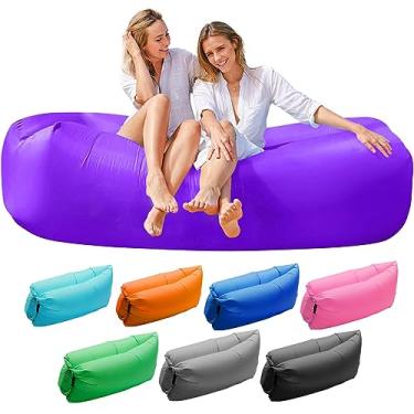 Imagem de Sofá de ar inflável, sofá impermeável portátil para caminhadas, piqueniques, atividades ao ar livre, festivais de música e quintal, camping e acessórios de praia(Roxo)